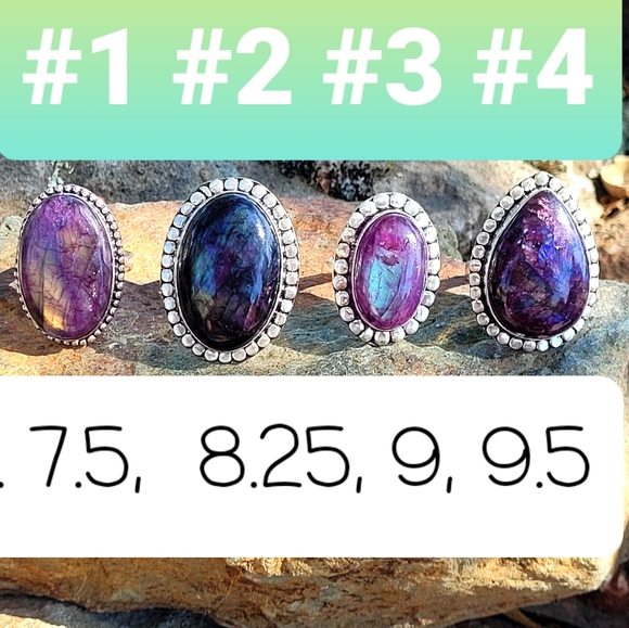 Pick Your Purple Labradorite .925 Ring for 2 rings  👈 - Picture 5 of 10